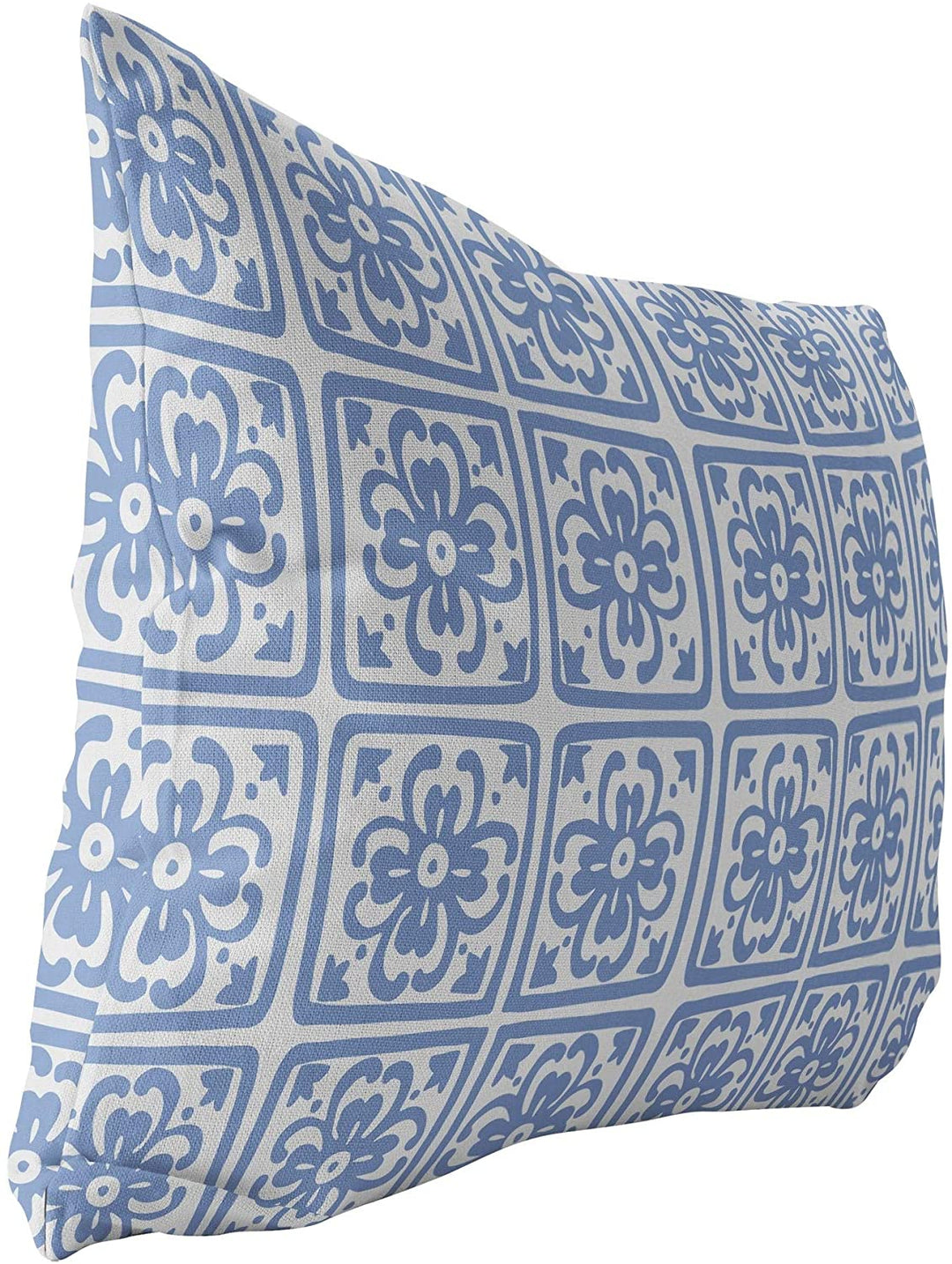 Indoor|Outdoor Lumbar Pillow by Designs 20x14 Blue Geometric Modern Contemporary Polyester Removable Cover