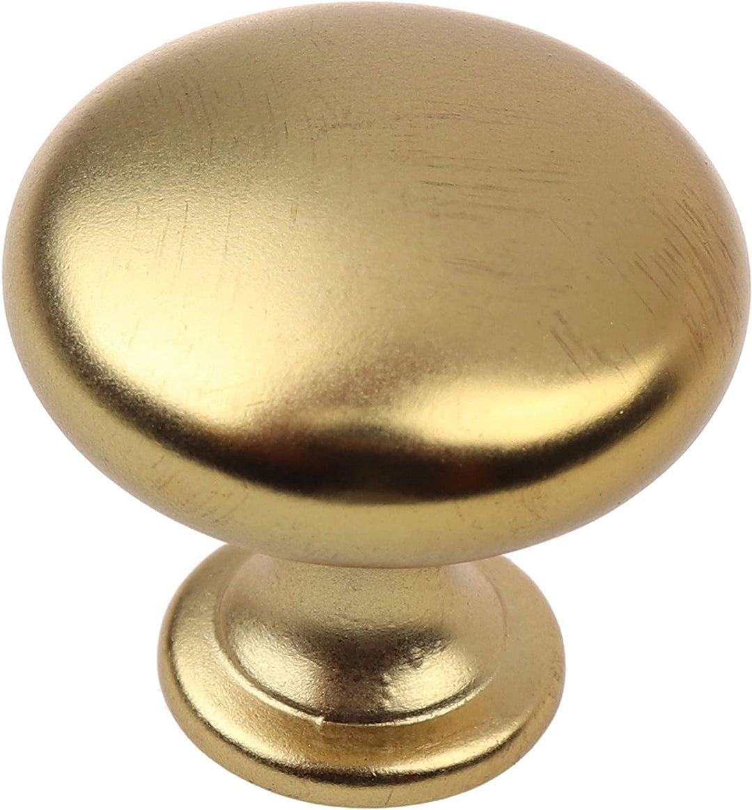5 Pack 1 1/8 Gold Round Cabinet Knobs Brass Traditional Zinc