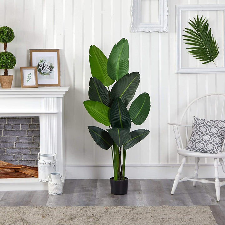 58" Traveler's Palm Artificial Tree Green - Diamond Home USA
