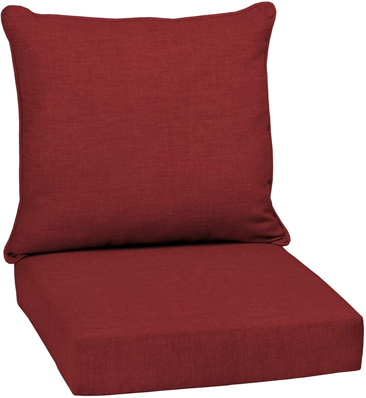 Ruby Texture Outdoor Deep Seat Set Red Solid Traditional