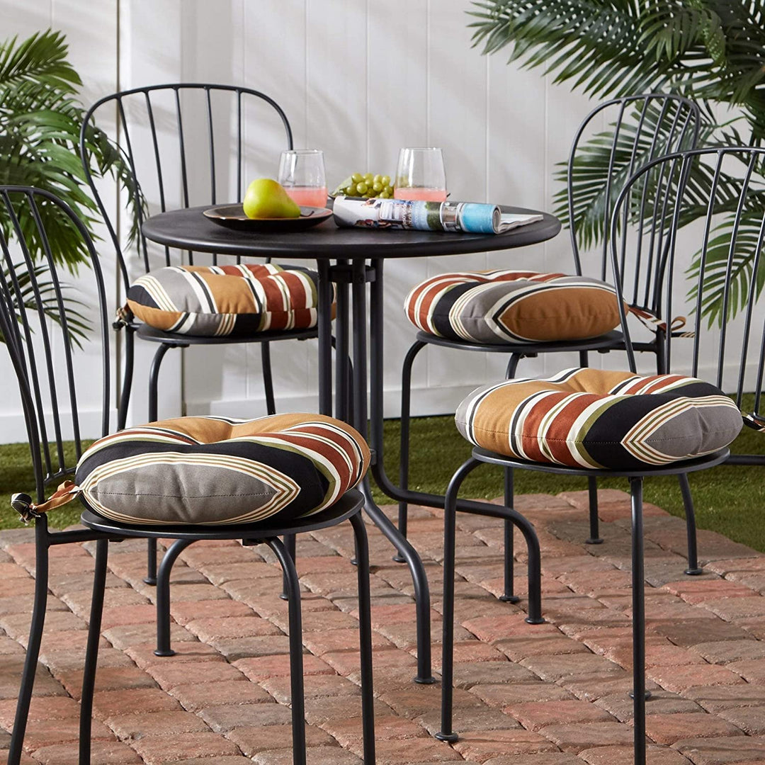 ick Stripe Outdoor 15 inch Bistro Chair Cushion (Set 4)