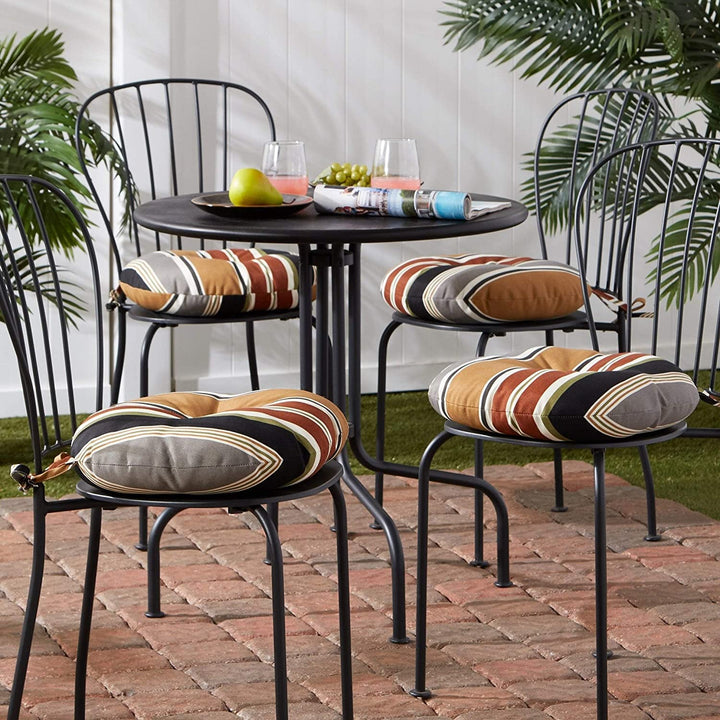 ick Stripe Outdoor 15 inch Bistro Chair Cushion (Set 4)