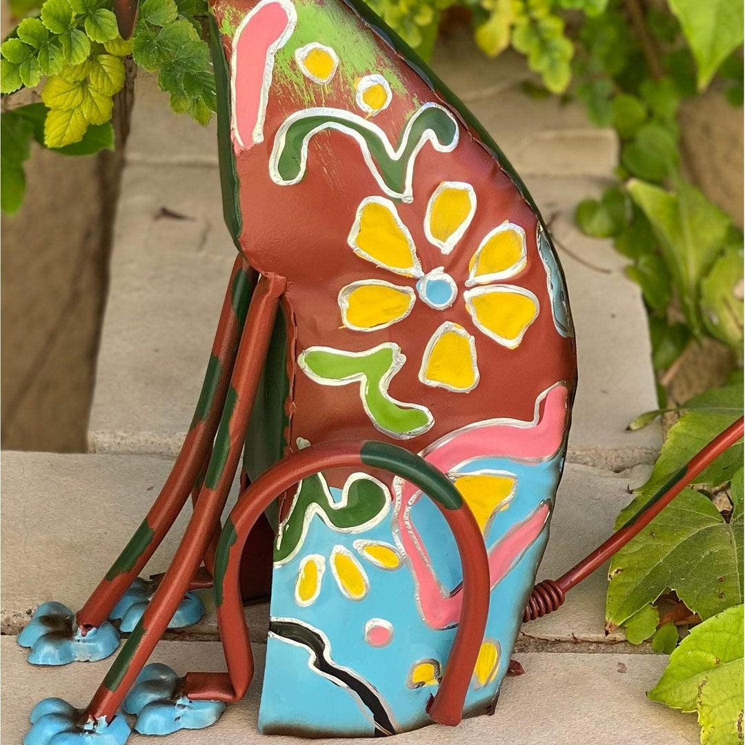Artisan Dog Sculpture Garden Color Animals Metal Handmade - Diamond Home USA