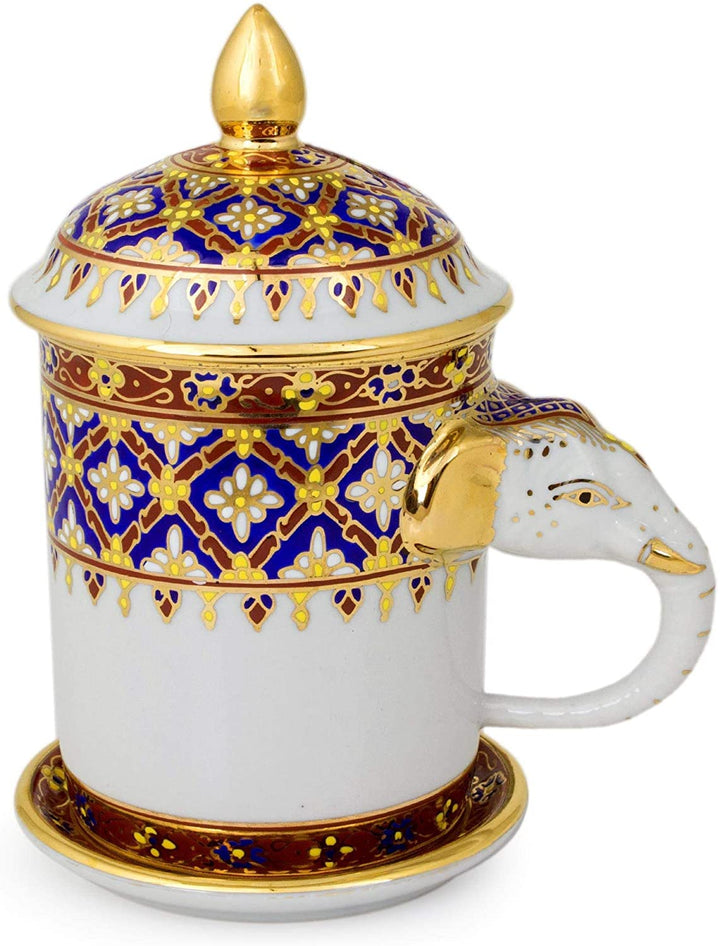 Handmade Porcelain Mug 'Thai Elixir' (Thailand) old White