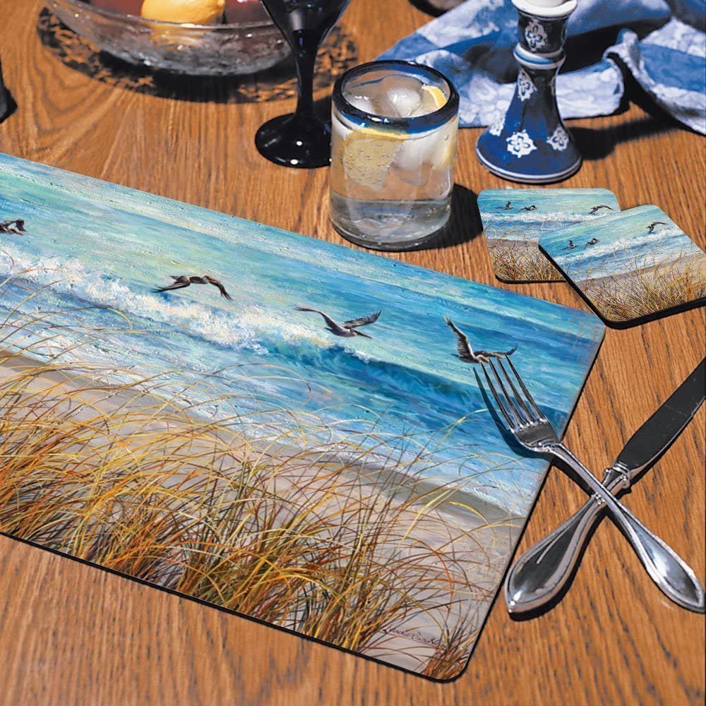 Beach Watch Hardboard Placemat Set 2 Color Casual Country - Diamond Home USA