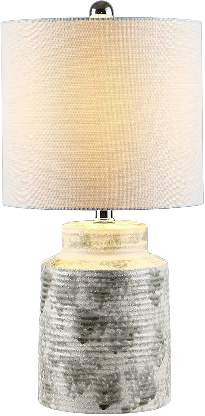 19 inch Ceramic Table Lamp 10" X 19" Grey Modern Contemporary Traditional Chrome Bulbs Included - Diamond Home USA