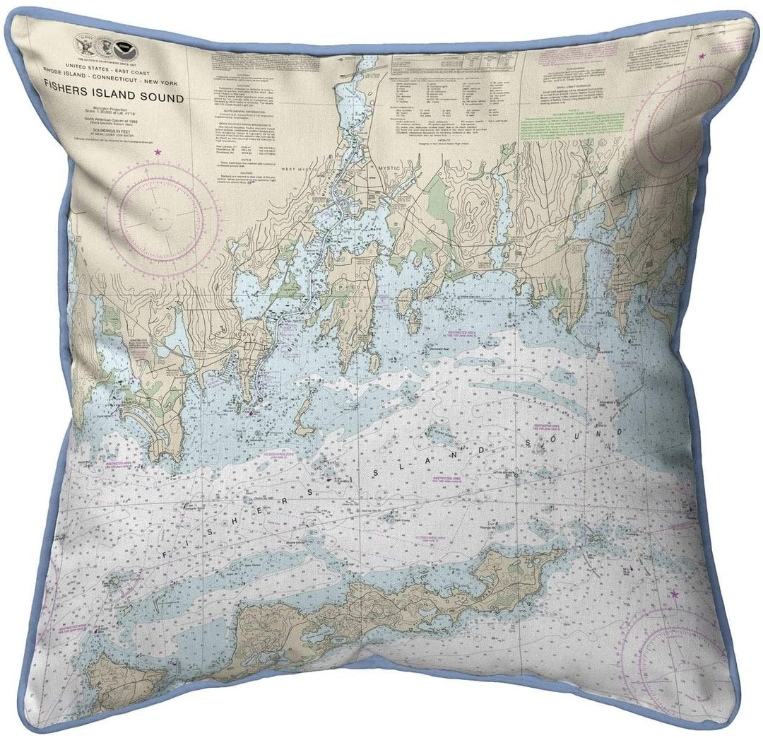Fishers Island Sound Ri Nautical Map Extra Large Zippered