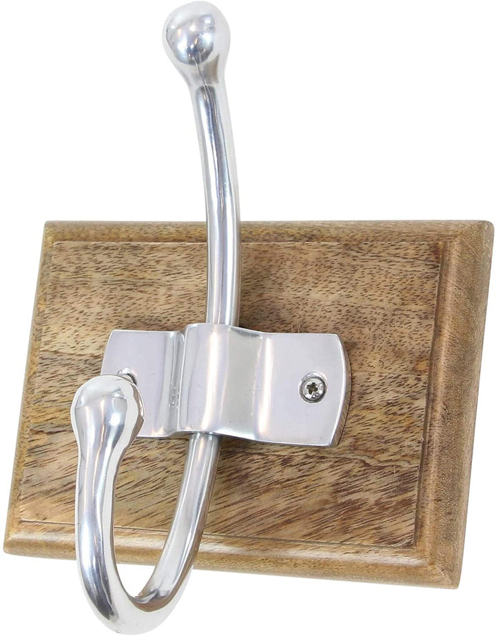 Set 3 Wood Wall Hook 6 Inches Wide 7 High Brown Modern Contemporary - Diamond Home USA
