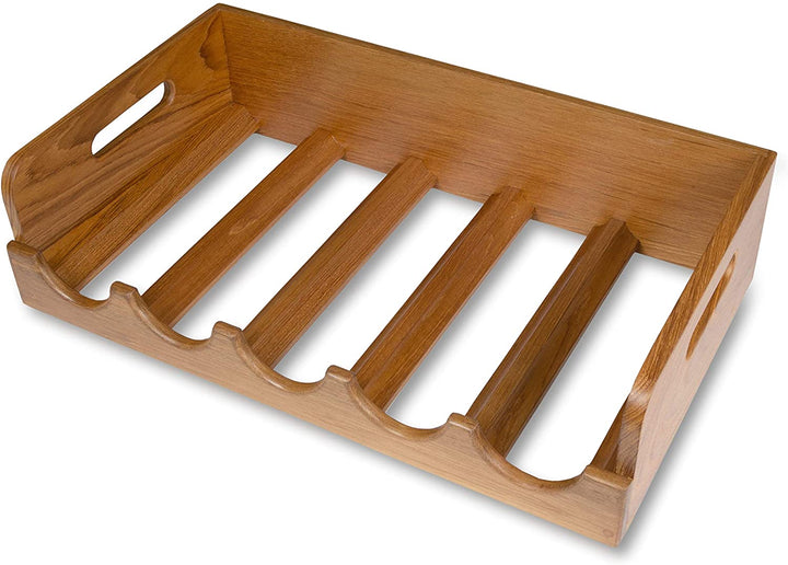 MISC Teak 5 Wine Bottle Holder/Tray 19" L X 11 1/4" W 4 3/4" D Brown Wood