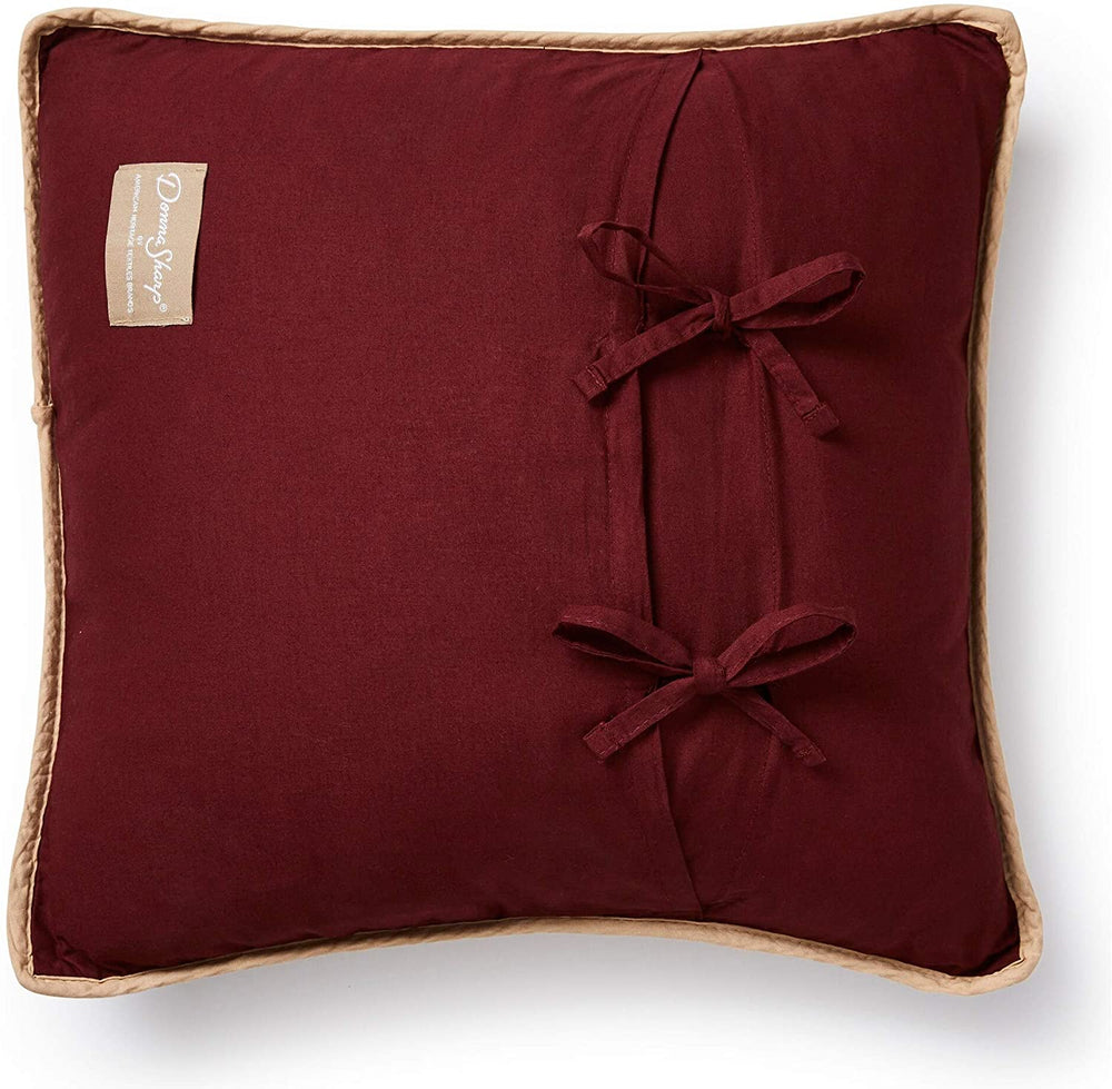 Pine Lodge Branch Decorative Pillow Color Patchwork Cabin Cotton Removable Cover - Diamond Home USA