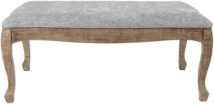 Upholstered Gray Linen Entryway Bedroom Bench Grey Solid