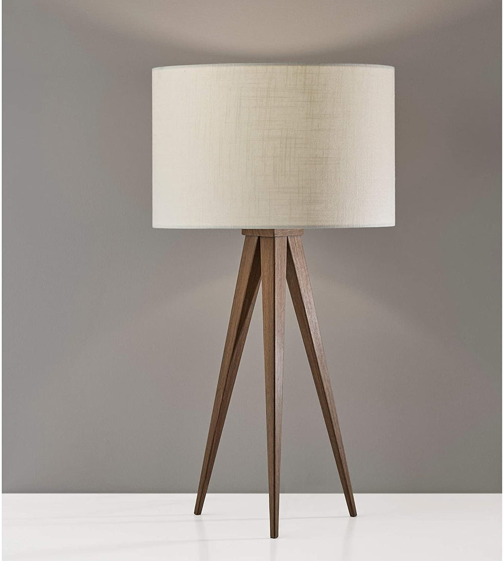 Rosewood Director Table Lamp Brown Mid Century Modern Contemporary Transitional