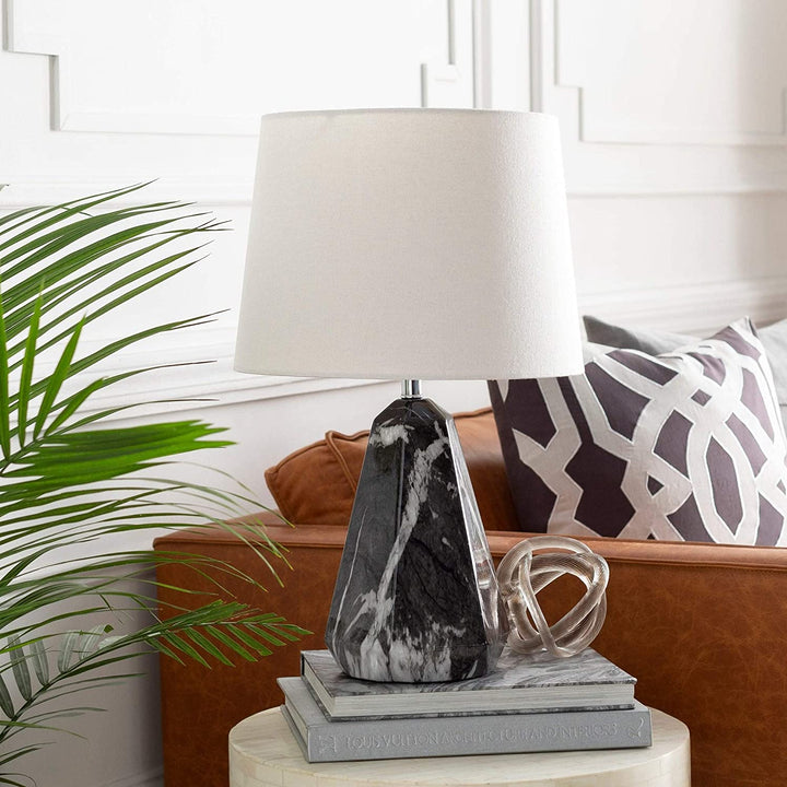 Table Lamp Black Base White Shade Modern