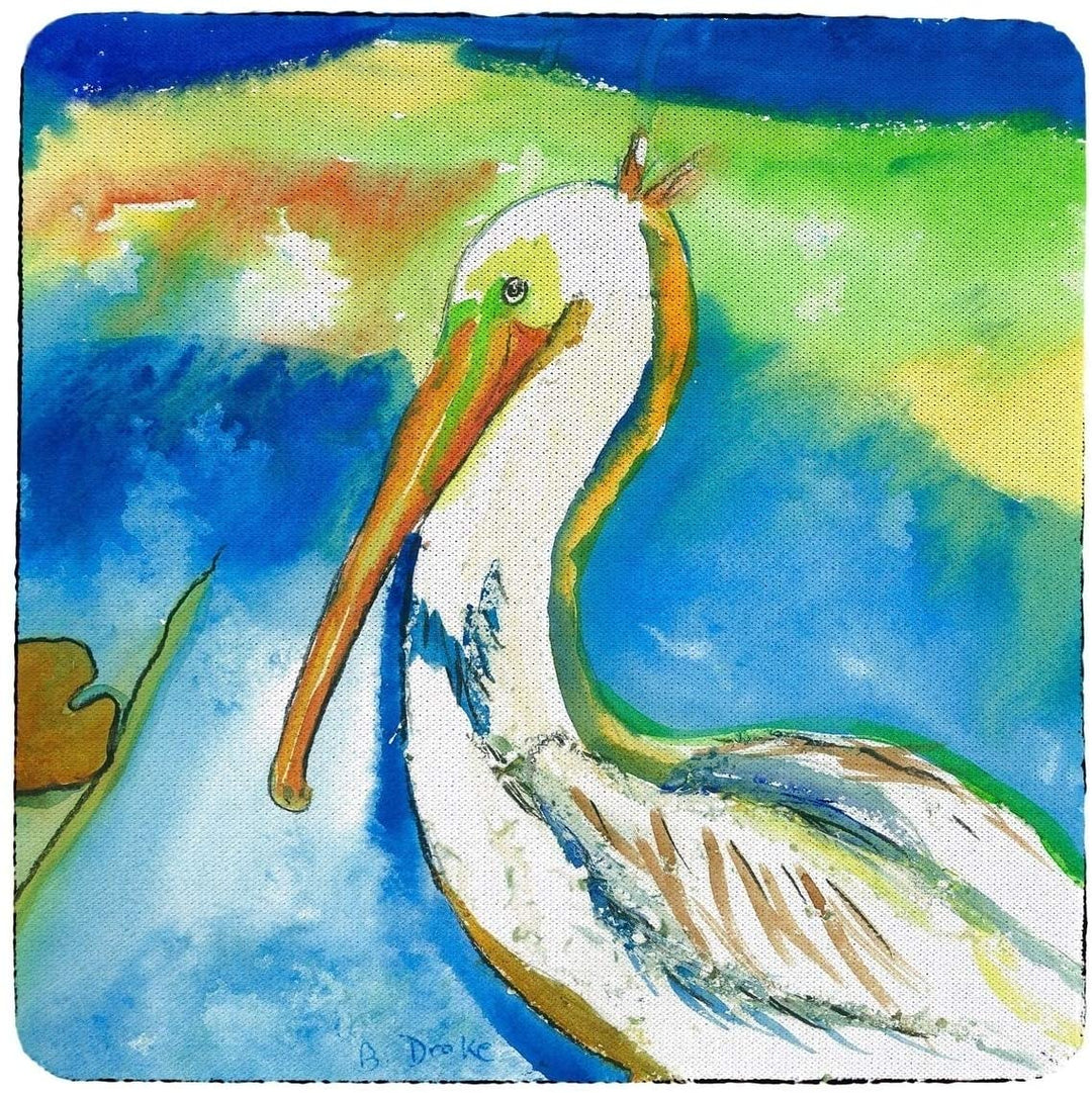 White Pelican Coaster Set 4 Color Synthetic