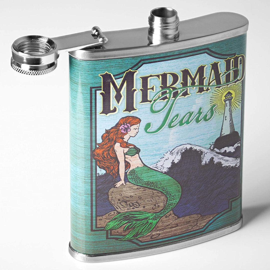 Mermaid Tears Stainless Steel 8 Oz Flask Color