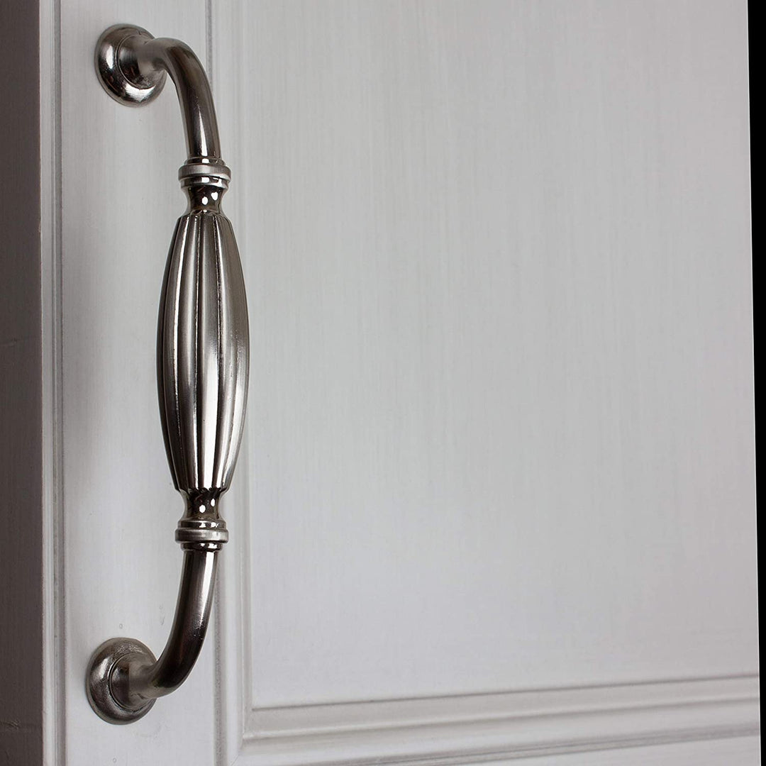 5 Pack 5 Center Satin Nickel Fluted Cabinet Pulls Traditional Zinc Finish - Diamond Home USA