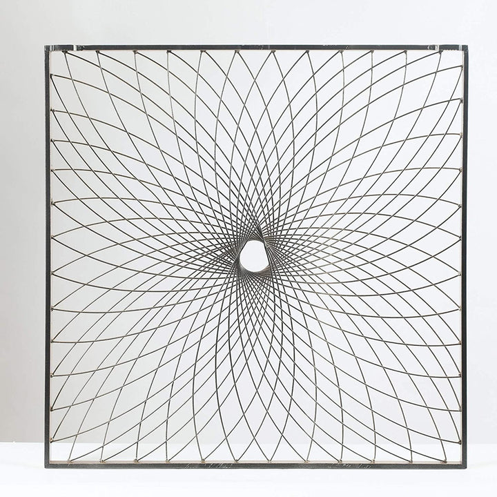 Square Metal Wall Art Gold Modern Contemporary Iron Includes Hardware