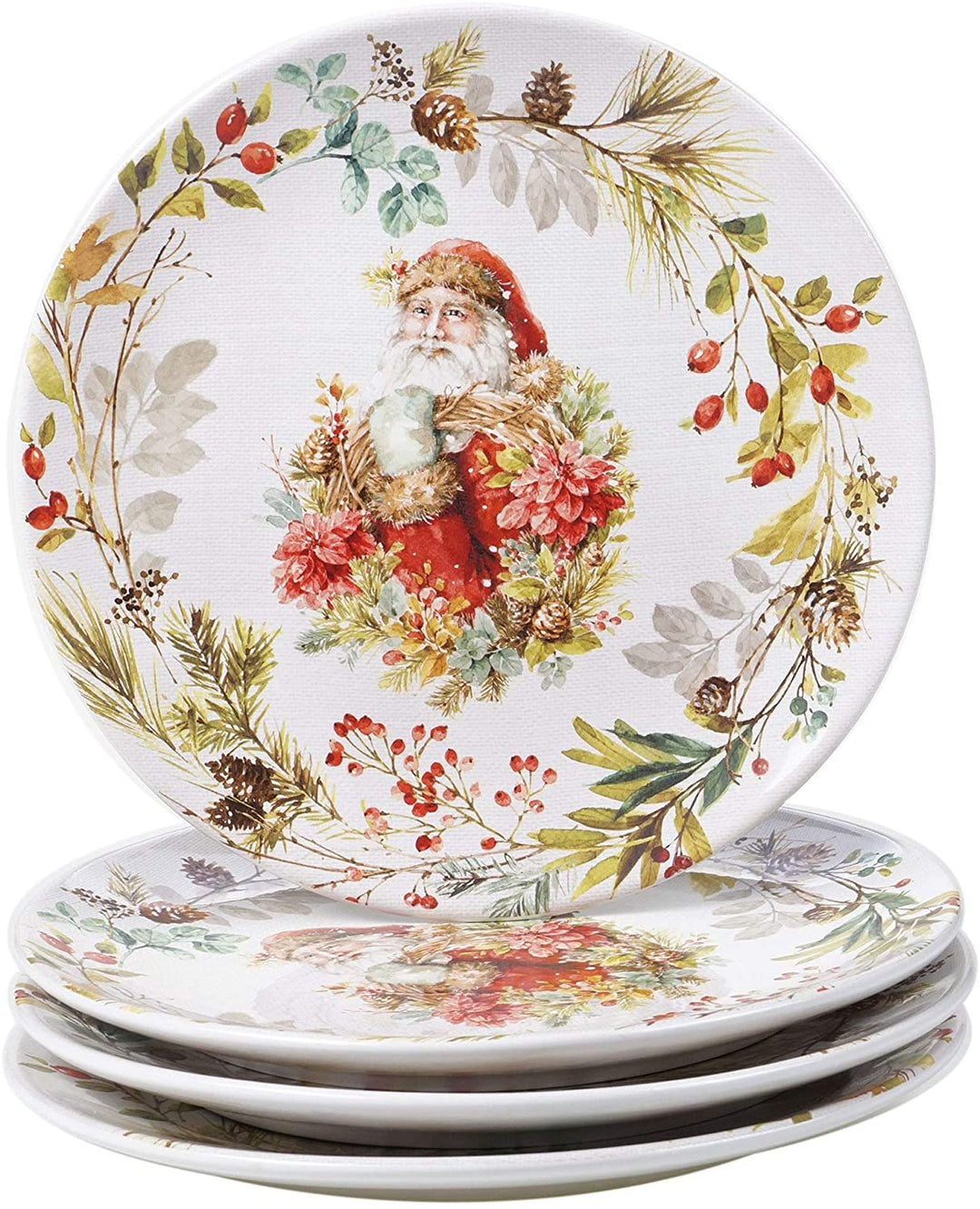 Christmas Story 11 inch Dinner Plates (Set 4) Green Color