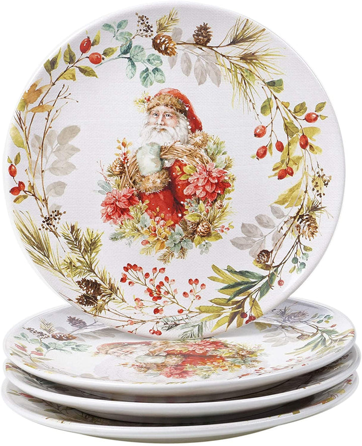 Christmas Story 11 inch Dinner Plates (Set 4) Green Color