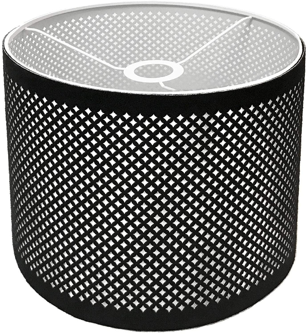 Do it Yourself DIY Faux Leather Stencil Design Uno Drop Hardback Lamp Shade Gray 10" X 8 5" Grey Mid Century Modern Bulbs Included - Diamond Home USA