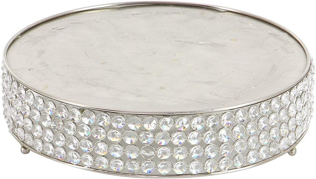 Metal Bead Cake Stnd Set 3 14 Inches 18 22 D Silver Iron