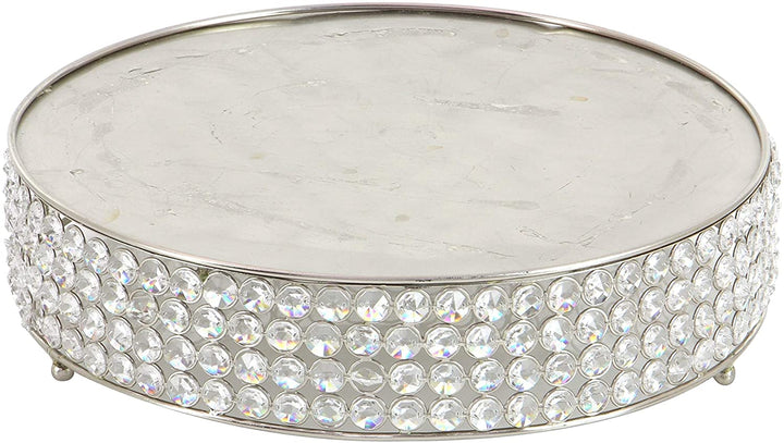 Metal Bead Cake Stnd Set 3 14 Inches 18 22 D Silver Iron
