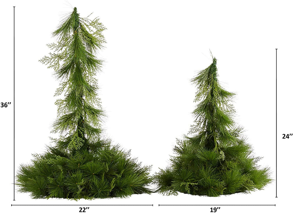 24" 36" Table Top/Hanging Christmas (Set 2) Green - Diamond Home USA