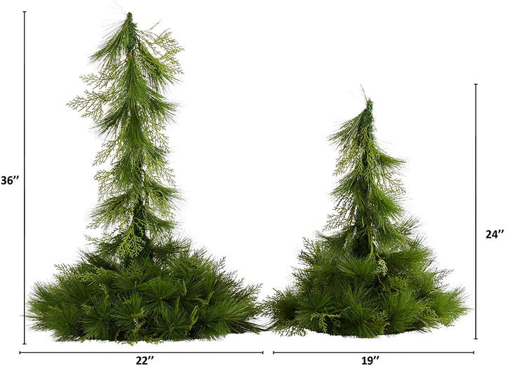 24" 36" Table Top/Hanging Christmas (Set 2) Green - Diamond Home USA