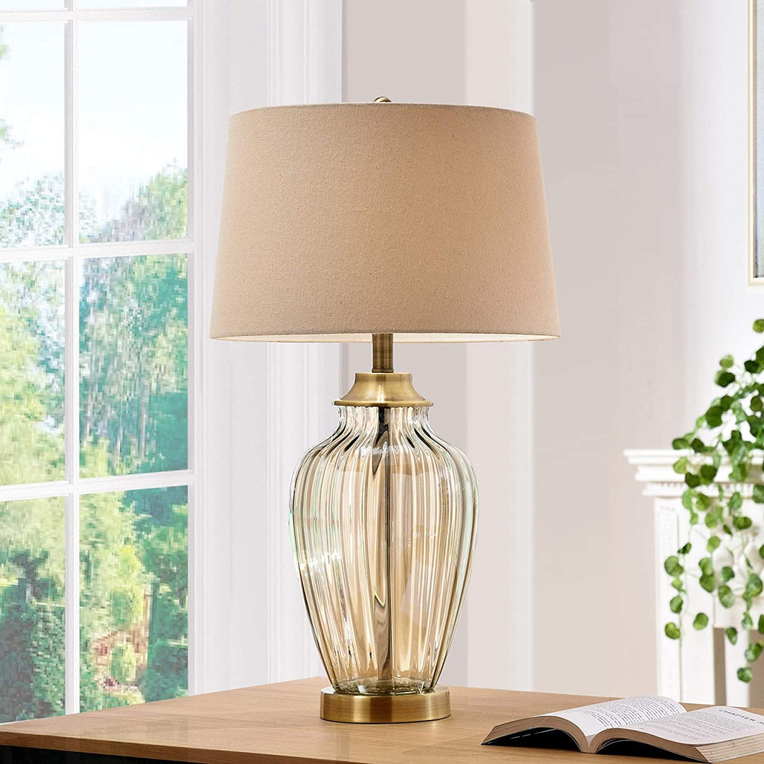 Bronze Glass 28 5 inch Table Lamp Clear Modern