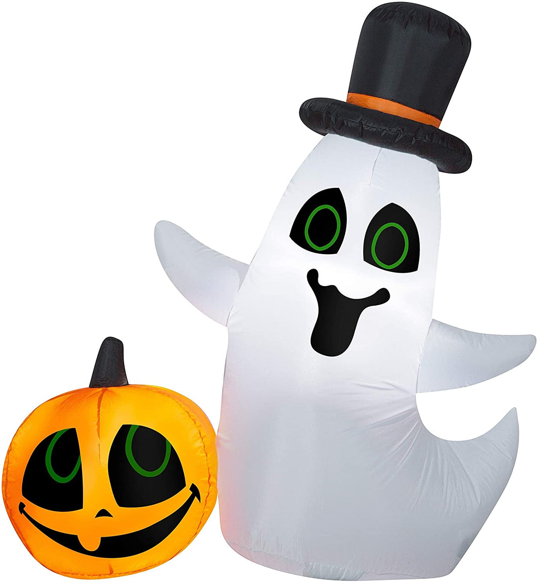 4 Ft Inflatable Ghost Pumpkin White