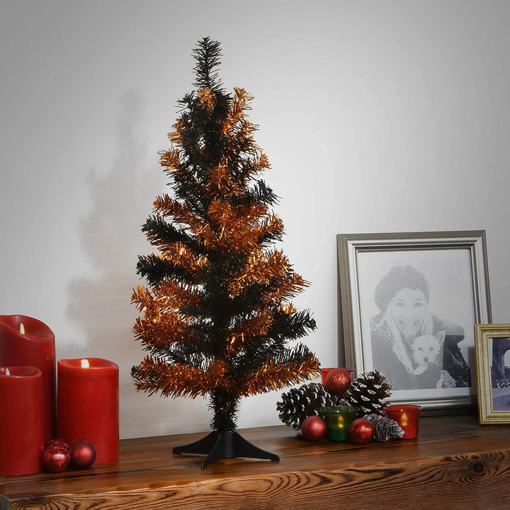 2 Ft Tree Black 2ft Black Plastic Un lit - Diamond Home USA