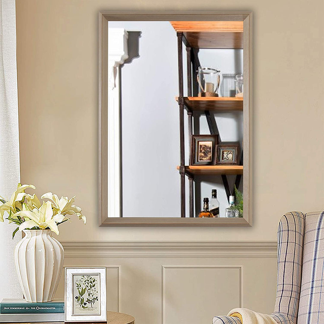 Golden Oak Wall Mounted Accent Mirror Includes