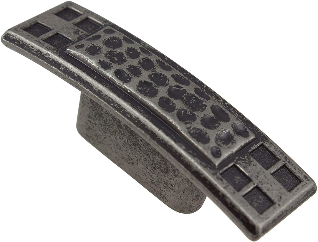 5 Pack 2 1/2 Weathered Nickel Rustic Hammered Cabinet Knobs Zinc - Diamond Home USA