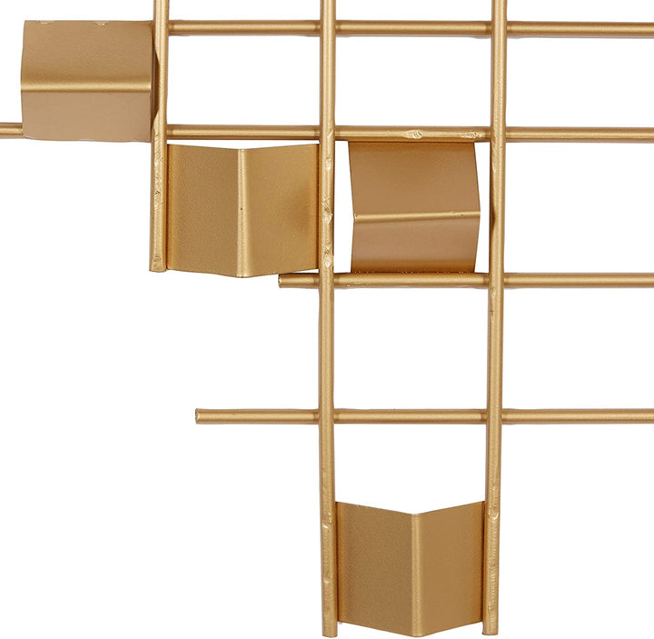 Abstract Angled Gold Metal Wall 32" X Modern Contemporary - Diamond Home USA