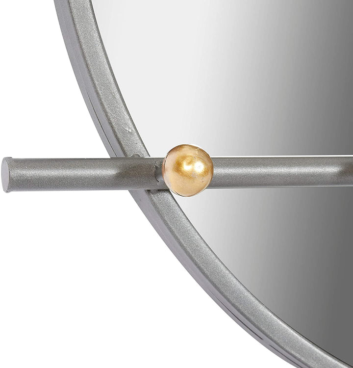Round Black Metal Mirror Hooks 26" w X 24" h 26 3 24round Silver - Diamond Home USA