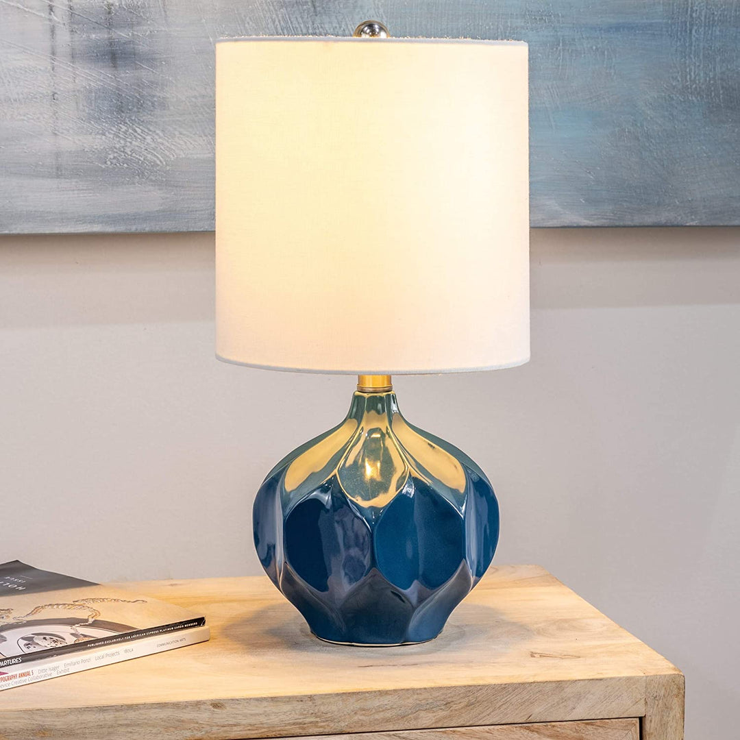 Liv 18 5" h Ceramic Table Lamp Blue Modern Contemporary - Diamond Home USA