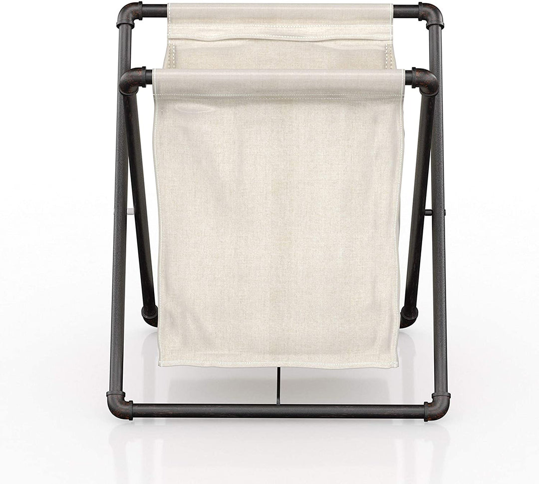 Sand Black Laundry Hamper Canvas Metal