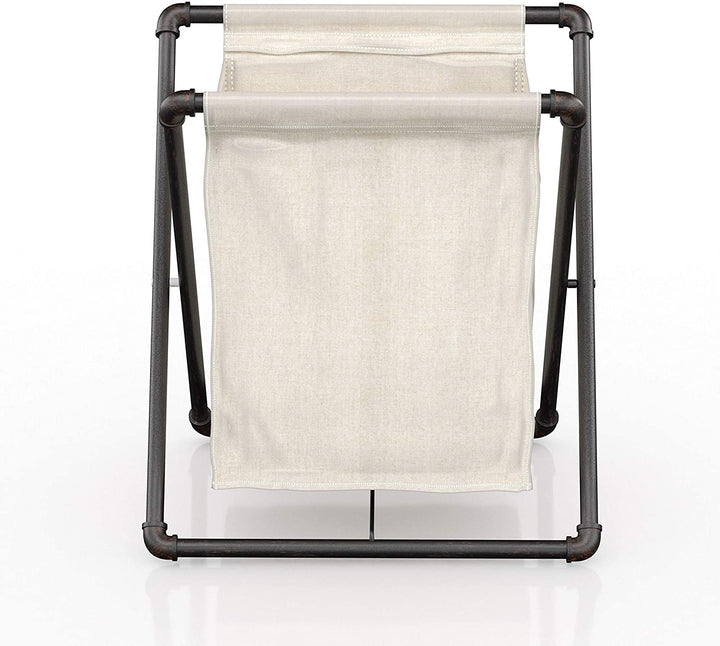 Sand Black Laundry Hamper Canvas Metal