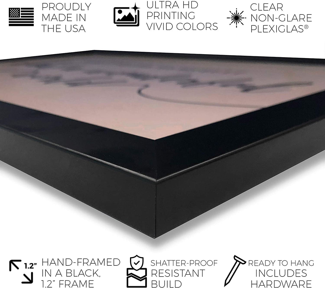 Moon Child' Astronomy Space Wall Art Framed Moons Gold Blue Bohemian Eclectic Modern Contemporary Rectangle - Diamond Home USA