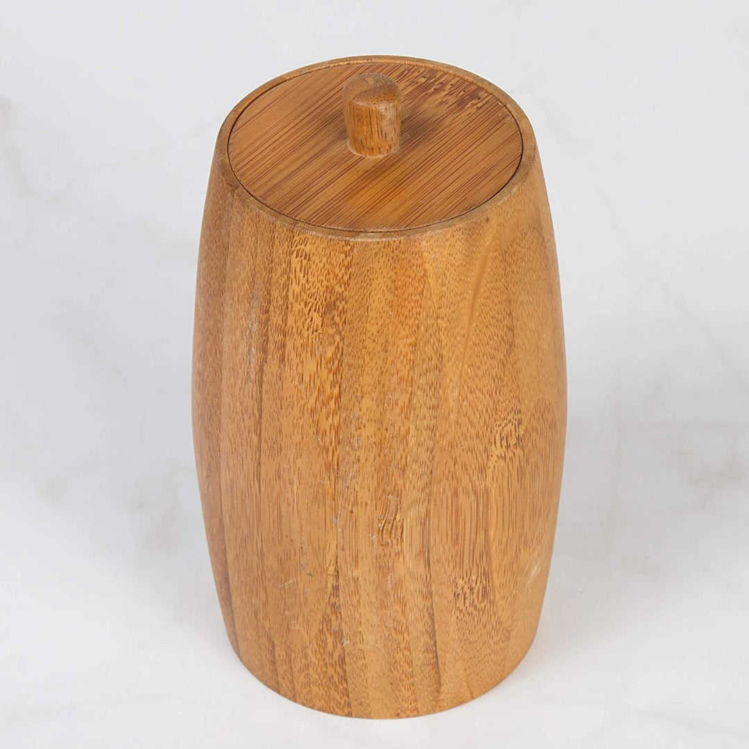 MISC Natural Bamboo Ball Cotton Swabs Holder