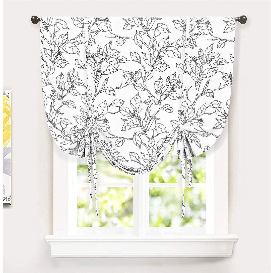 Sketch Tie Up Blackout Window Curtain 45 X 63 Black White