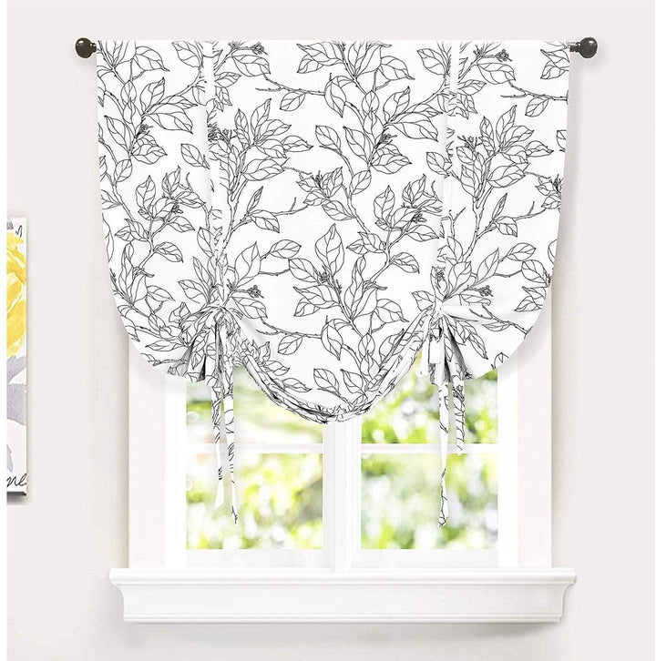 Sketch Tie Up Blackout Window Curtain 45 X 63 Black White