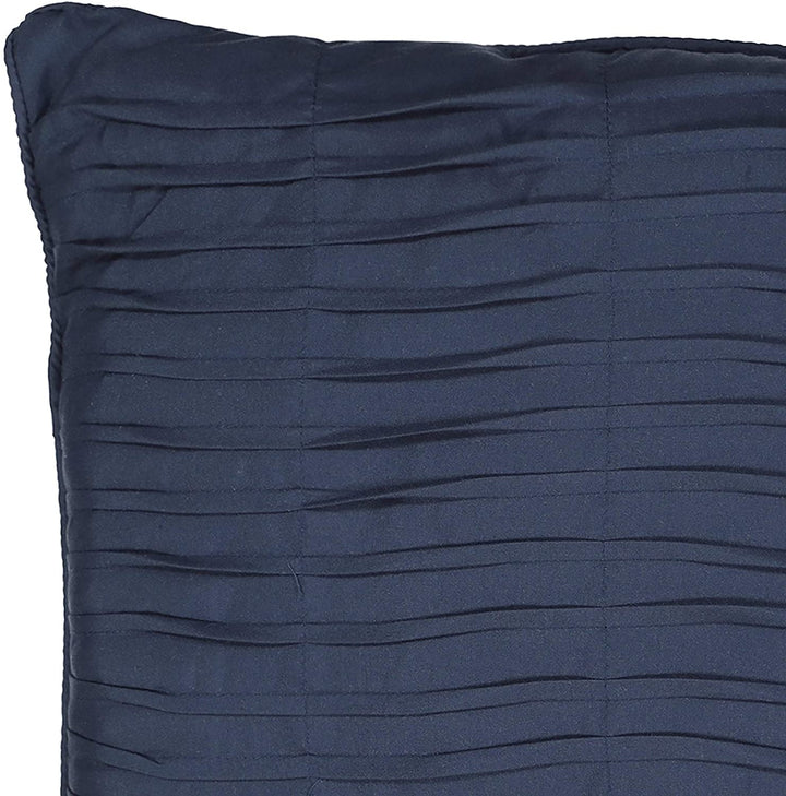 Pleated Decorative Pillow Blue Geometric Traditional Polyester One - Diamond Home USA
