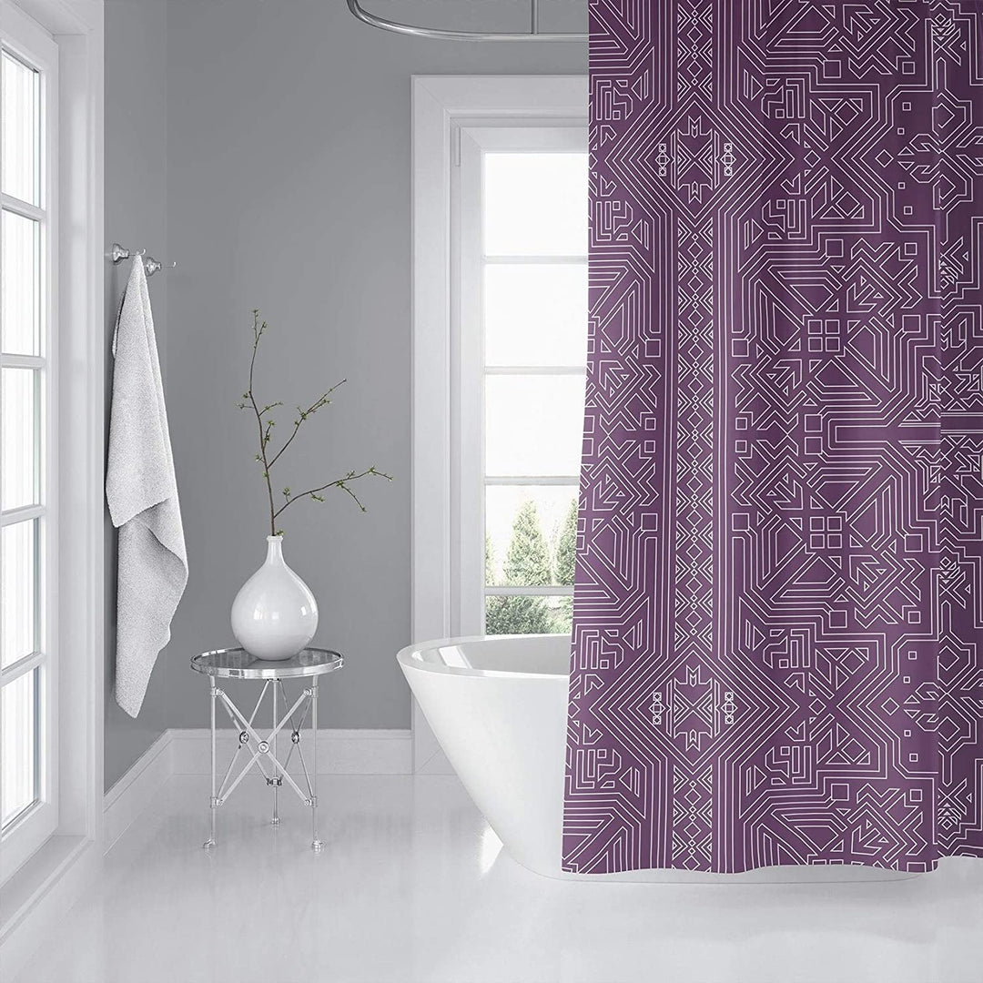 MISC Purple Shower Curtain by 71x74 Purple Geometric Southwestern Polyester
