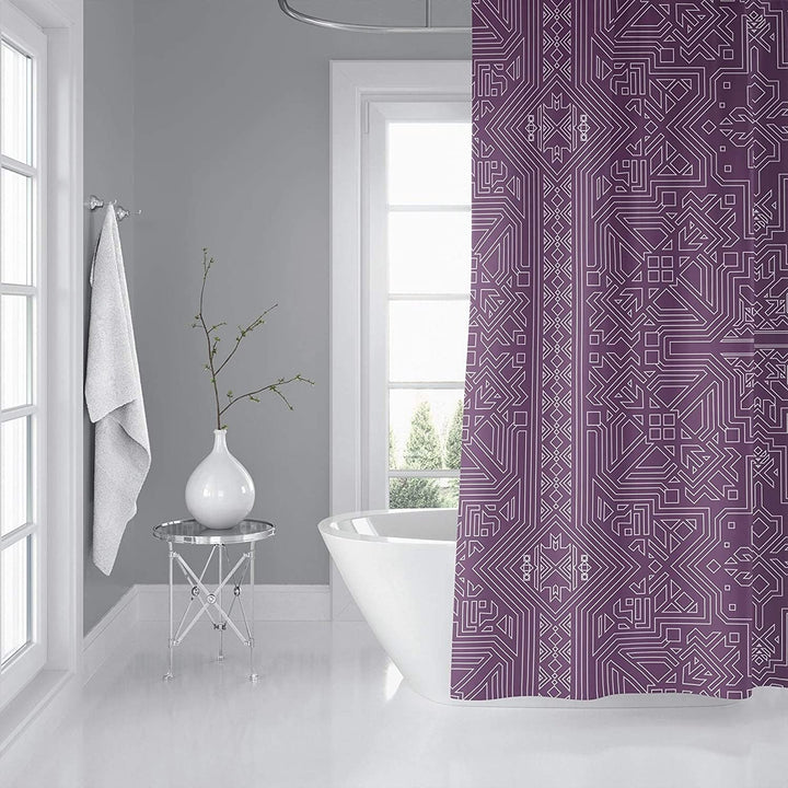 MISC Purple Shower Curtain by 71x74 Purple Geometric Southwestern Polyester