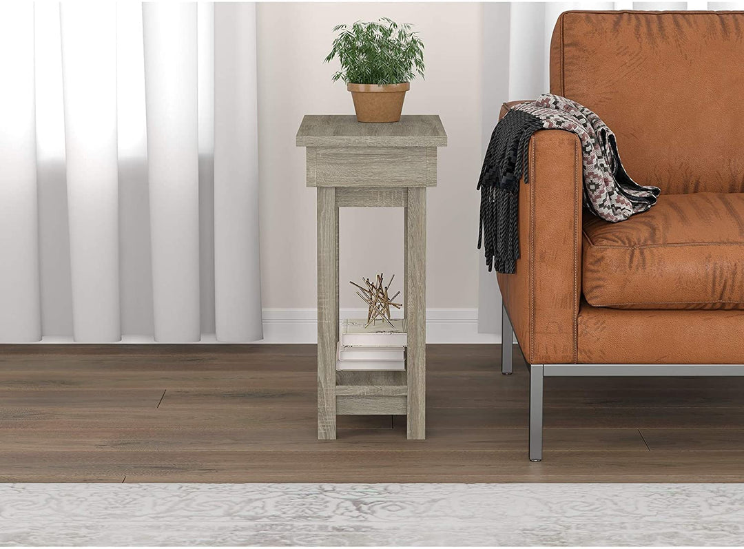 Accent Table 20l Dark Taupe Open Top Drawer 20" X 11 4" 24" Modern Contemporary Rectangle MDF Wood Finish Drawers - Diamond Home USA