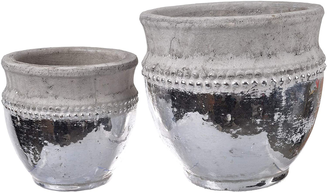 tan planter pot Tan Ceramic Planter Pots (Set