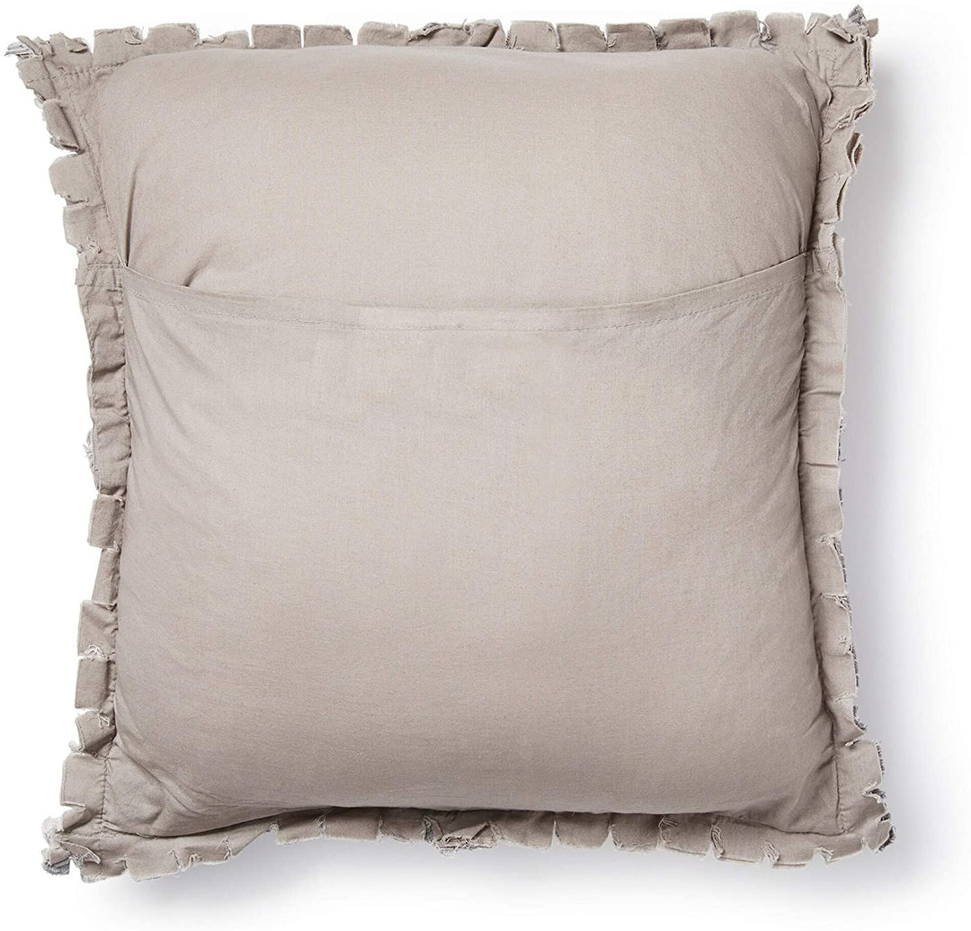 Mountain Square Decorative Pillow Grey Patchwork Farmhouse Cotton Removable Cover - Diamond Home USA