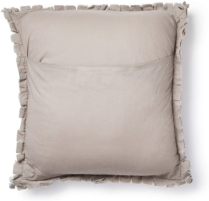 Mountain Square Decorative Pillow Grey Patchwork Farmhouse Cotton Removable Cover - Diamond Home USA