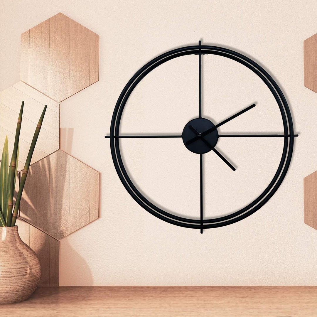 50cm Black Iron Wall Clock Simple Home Decoration Modern